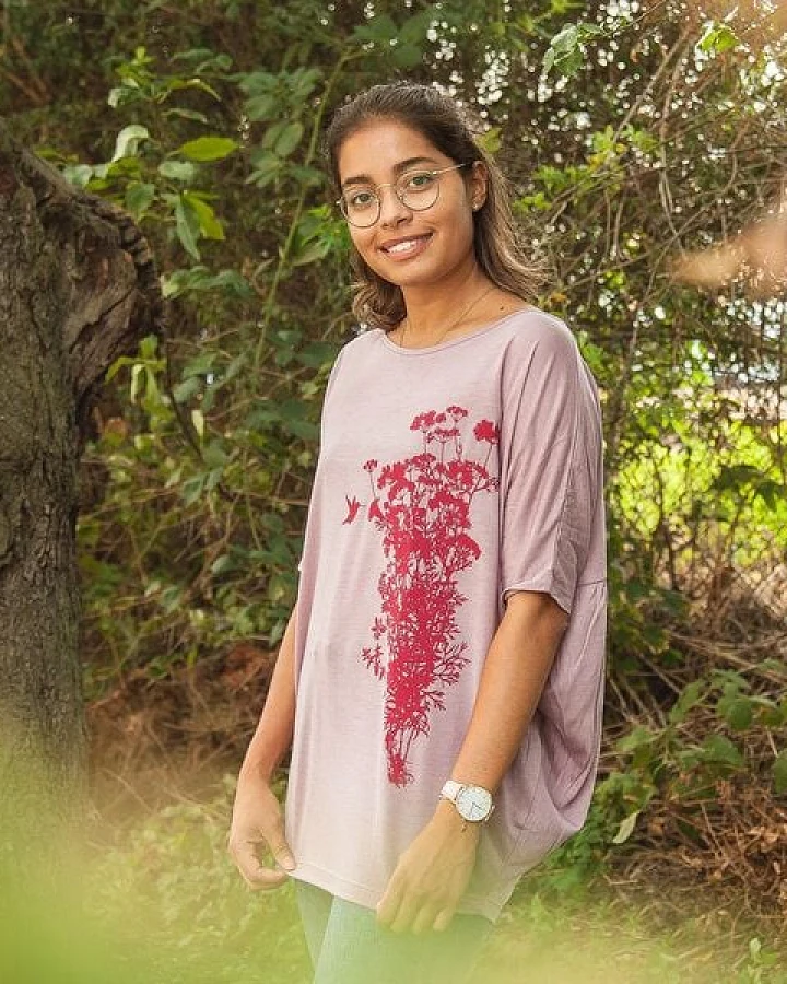 päfjes Pflanzen Kolibri - Fair gehandeltes Kurzarm Flowshirt aus Modal