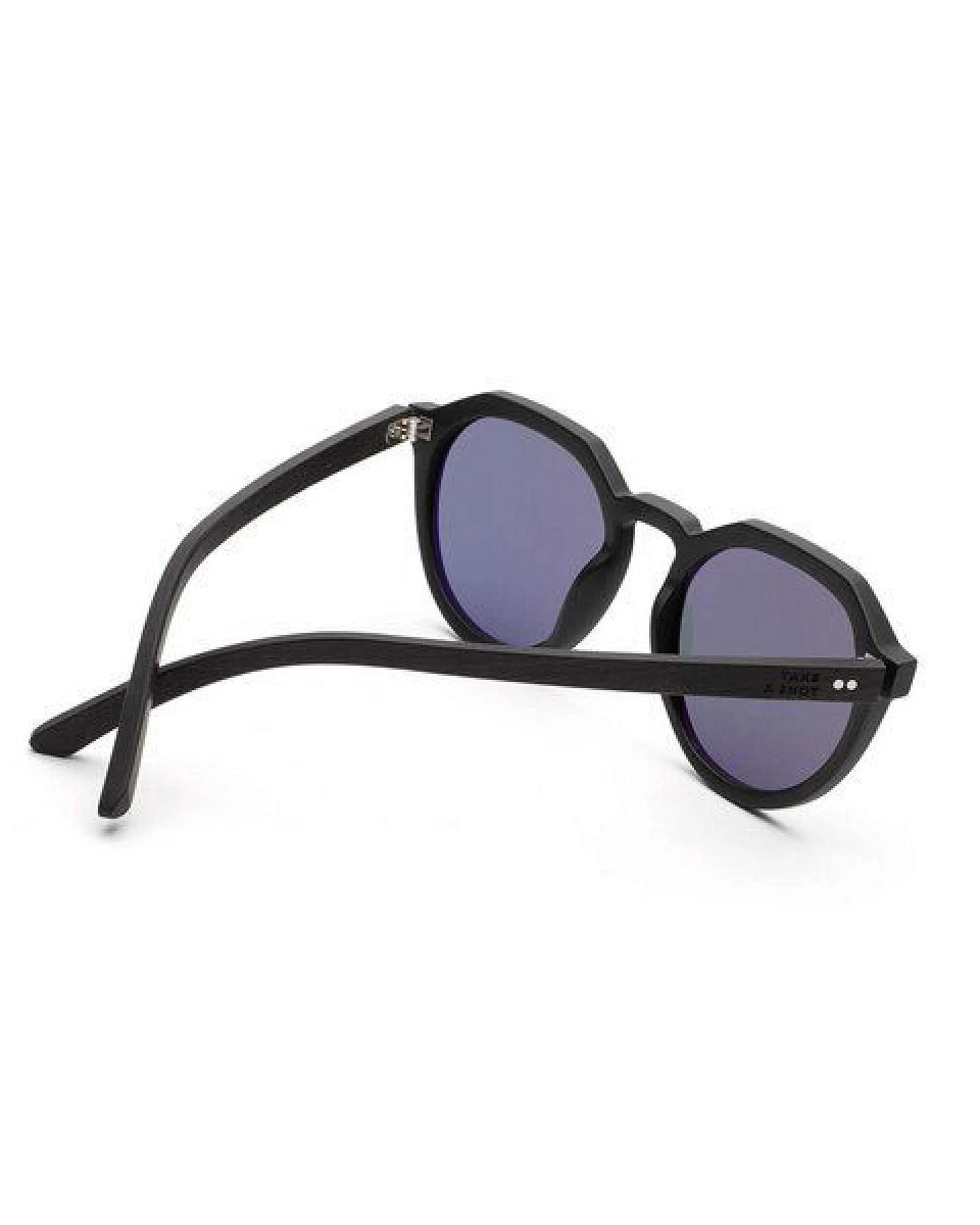 TAKE A SHOT Holz Sonnenbrille für Damen Klein und Schmal im modernen Panto Design – Ansicht 3