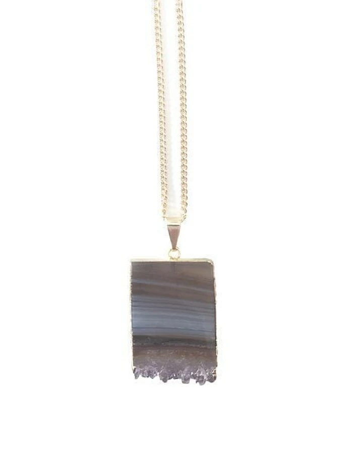 Crystal and Sage Amethyst Halskette vergoldet