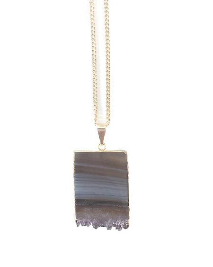 Crystal and Sage Amethyst Halskette vergoldet