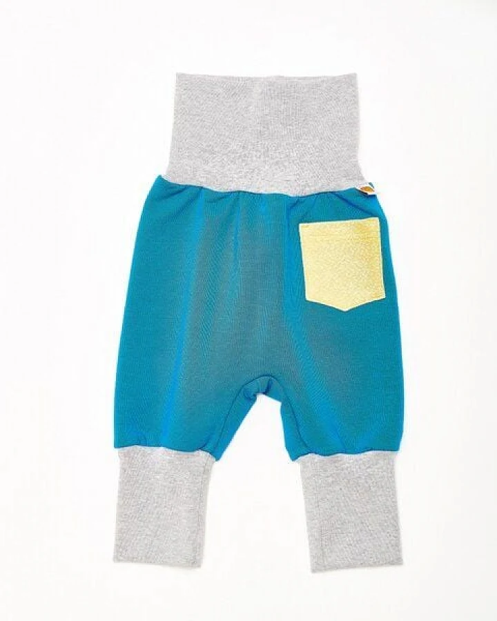 Cheeky Apple Babypumphose mit Tasche "Sweat Blau" - 95% Bio-Baumwolle, 5% Elasthan