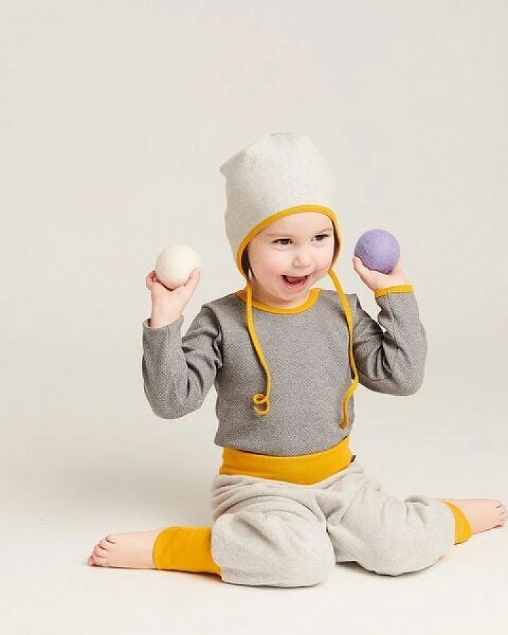 Cheeky Apple Langarm Baby-Shirt "Interlock Doubleface Grau" aus 100% Bio-Baumwolle