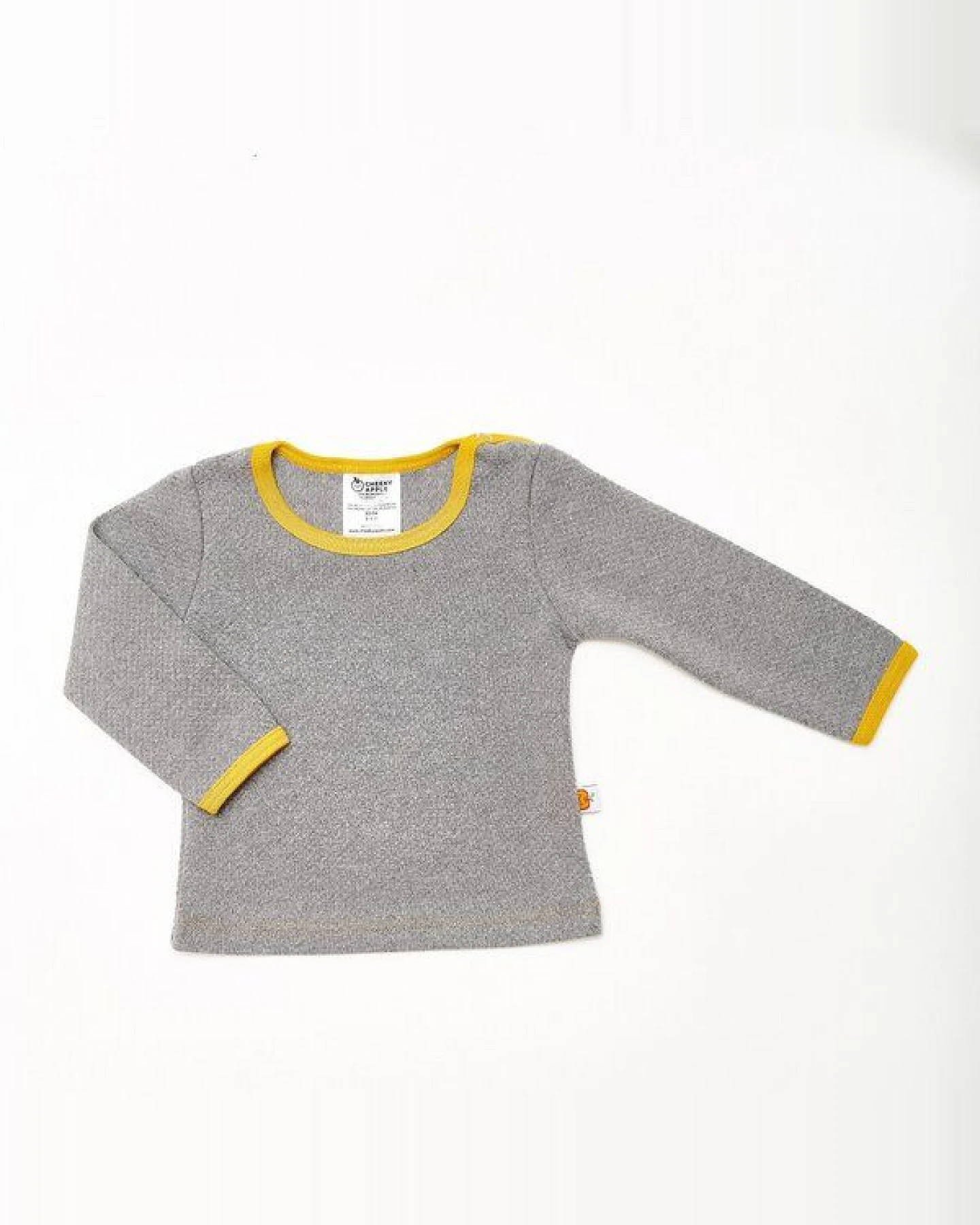 Cheeky Apple Langarm Baby-Shirt "Interlock Doubleface Grau" aus 100% Bio-Baumwolle – Ansicht 3