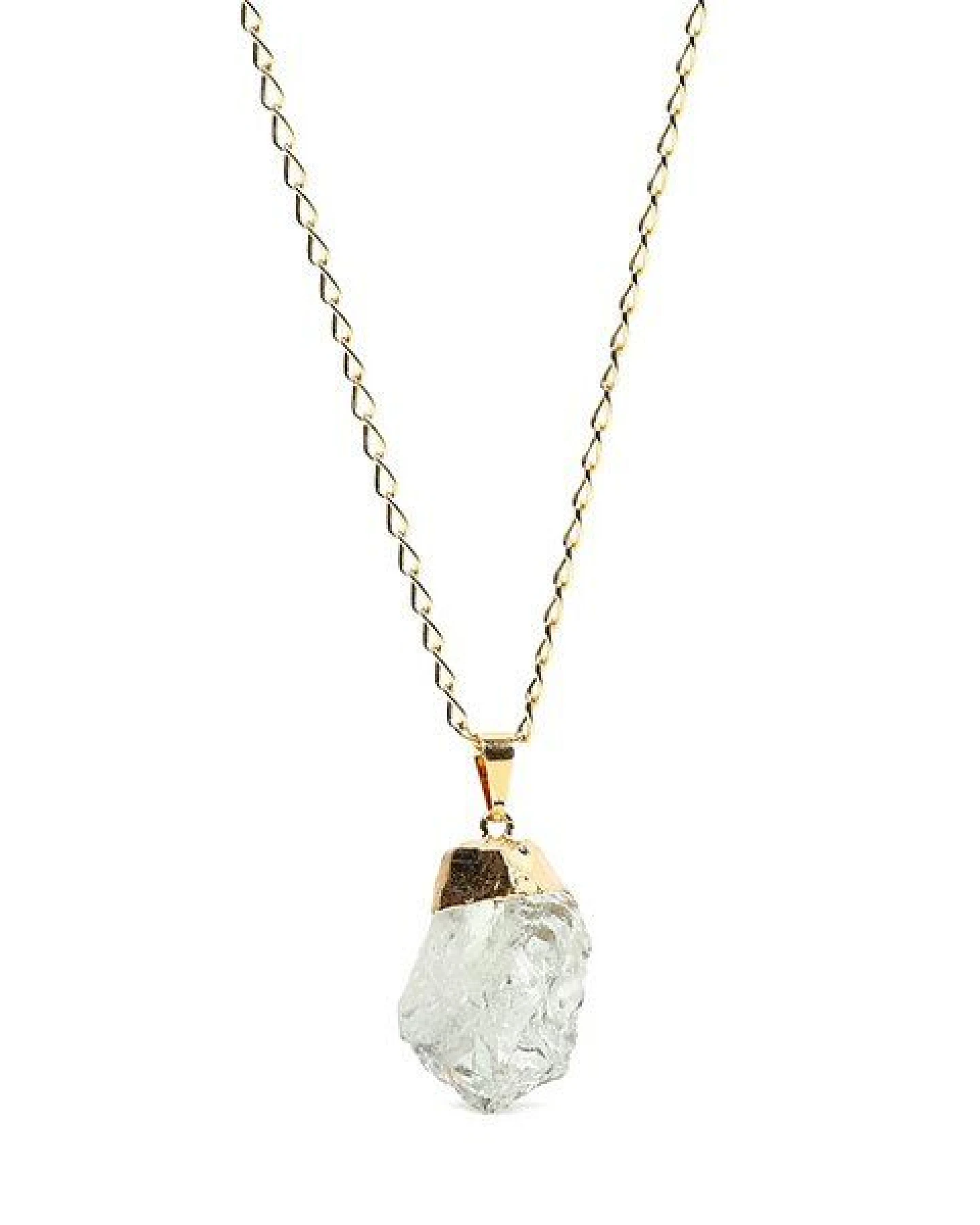 Crystal and Sage Prasiolith Halskette Edelsteinkette vergoldet – Ansicht 2