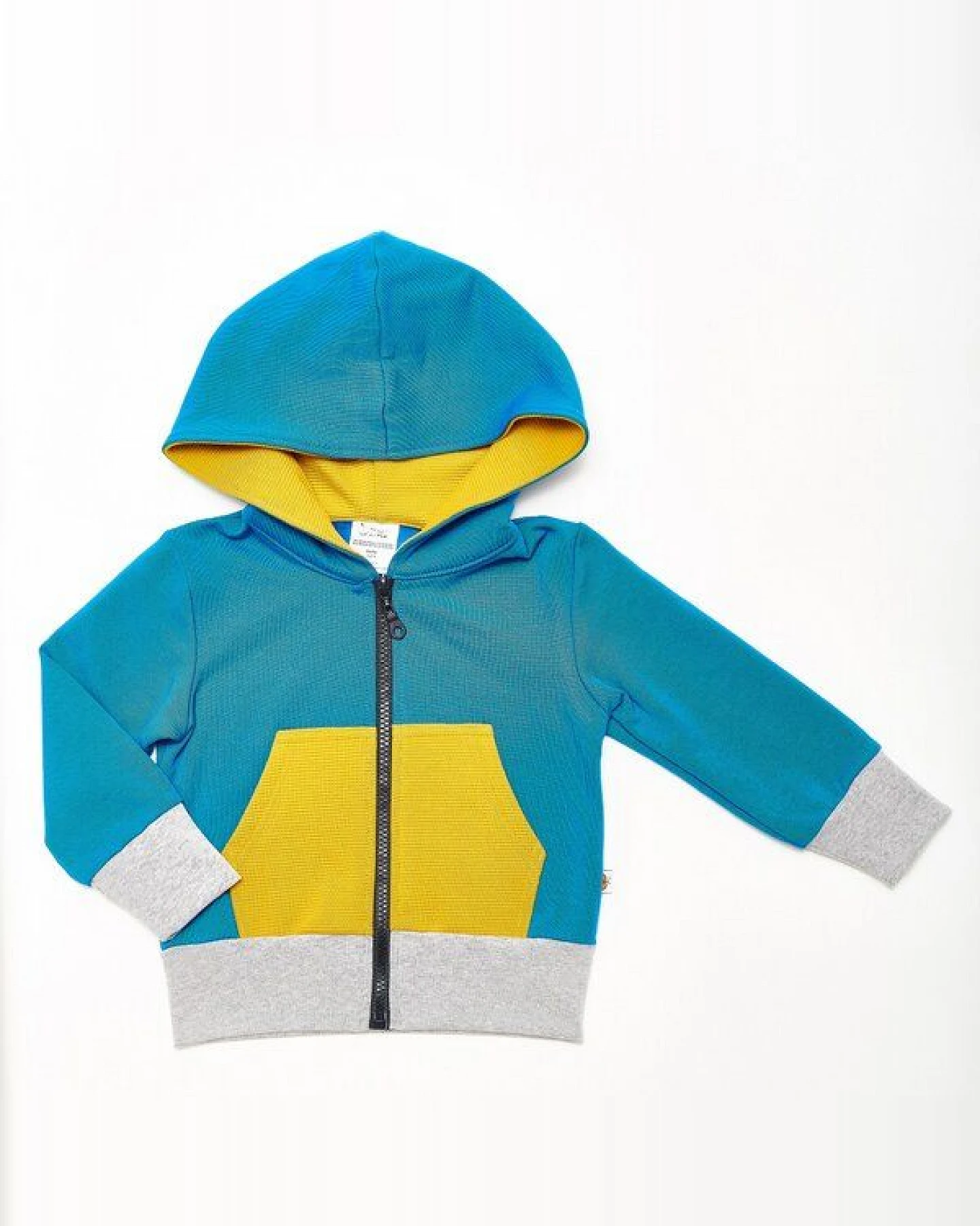 Cheeky Apple Kapuzenjacke mit Tasche "Sweat Blau" - 95% Bio-Baumwolle, 5% Elasthan – Ansicht 2