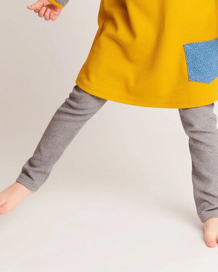 Cheeky Apple Leggings "Interlock Doubleface Grau" aus 100% Bio-Baumwolle
