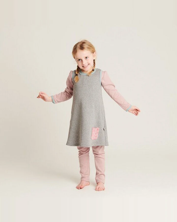 Cheeky Apple Ärmelloses Kleid mit Tasche "Sweat Grau" aus 100% Bio-Baumwolle