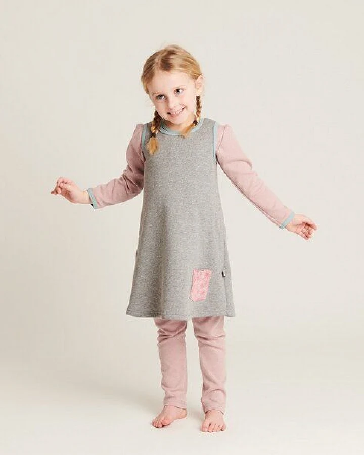 Cheeky Apple Ärmelloses Kleid mit Tasche "Sweat Grau" aus 100% Bio-Baumwolle