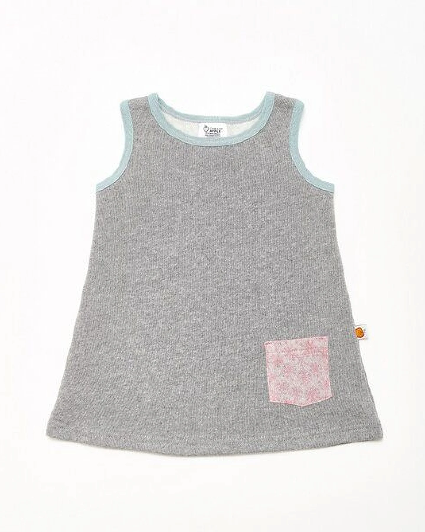 Cheeky Apple Ärmelloses Kleid mit Tasche "Sweat Grau" aus 100% Bio-Baumwolle – Ansicht 2