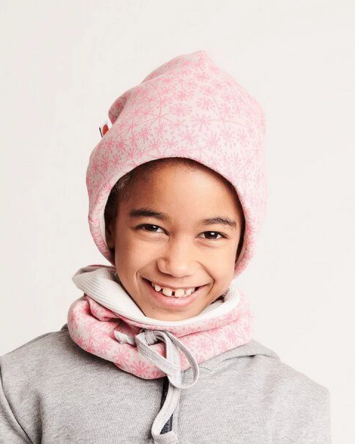 Cheeky Apple Beanie-Haube "Jacquard gemustert/Ripp Gletscher" 100% Bio-Baumwolle
