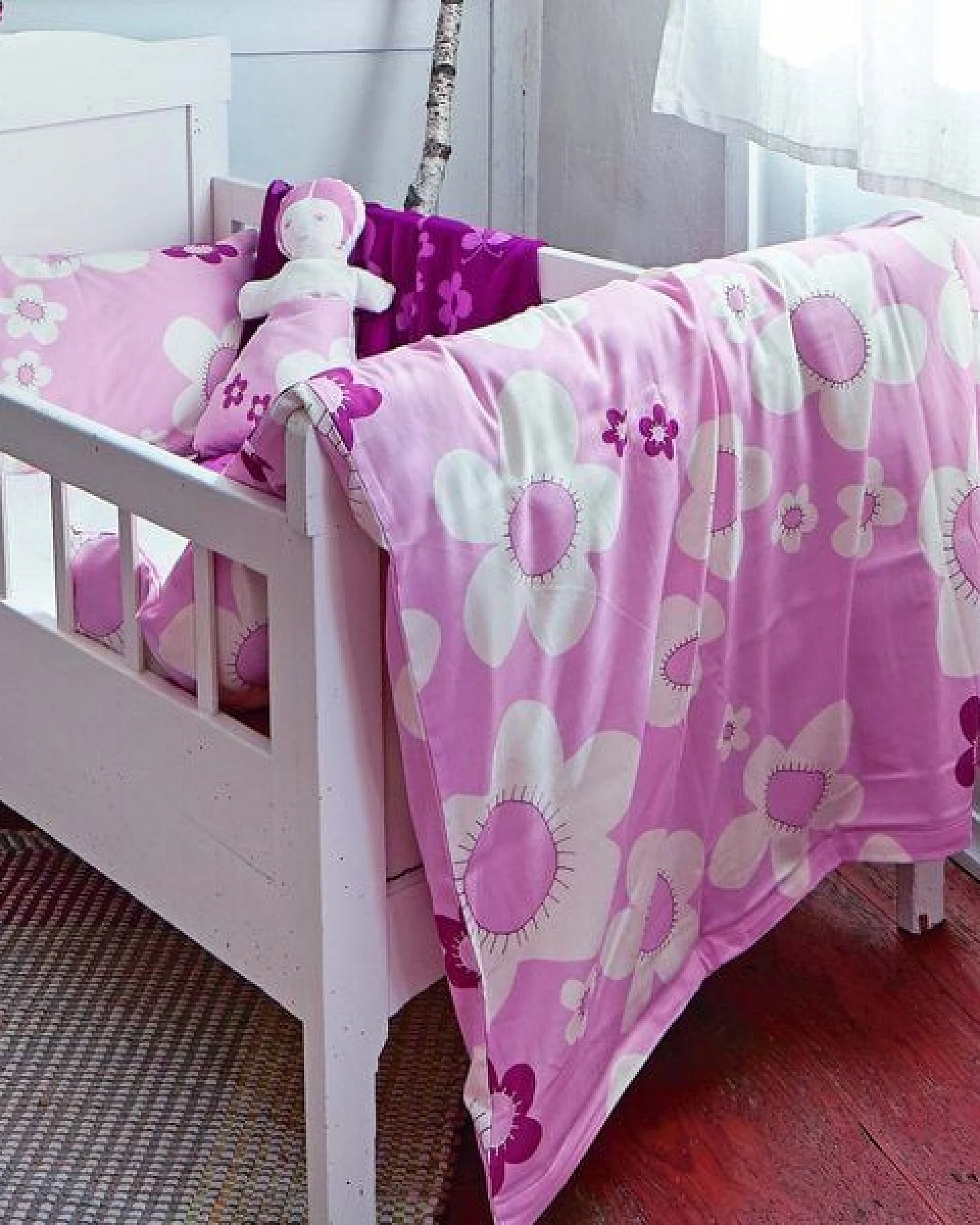 ingegerd Kinderbettwäsche blume rosa für Wiege und Kleinkindbett – Ansicht 4