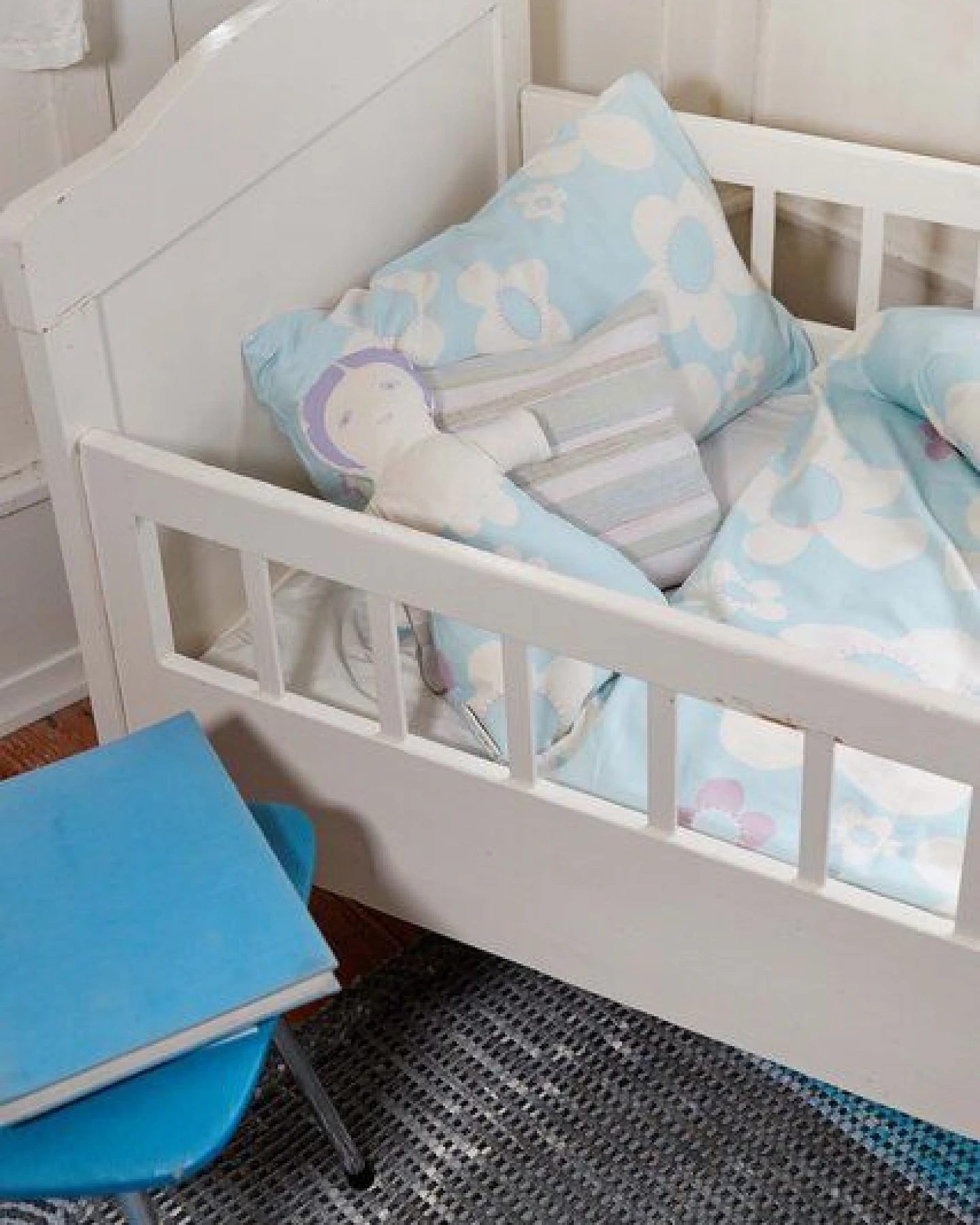 ingegerd Kinderbettwäsche blume blau für Wiege und Kleinkindbett – Ansicht 2
