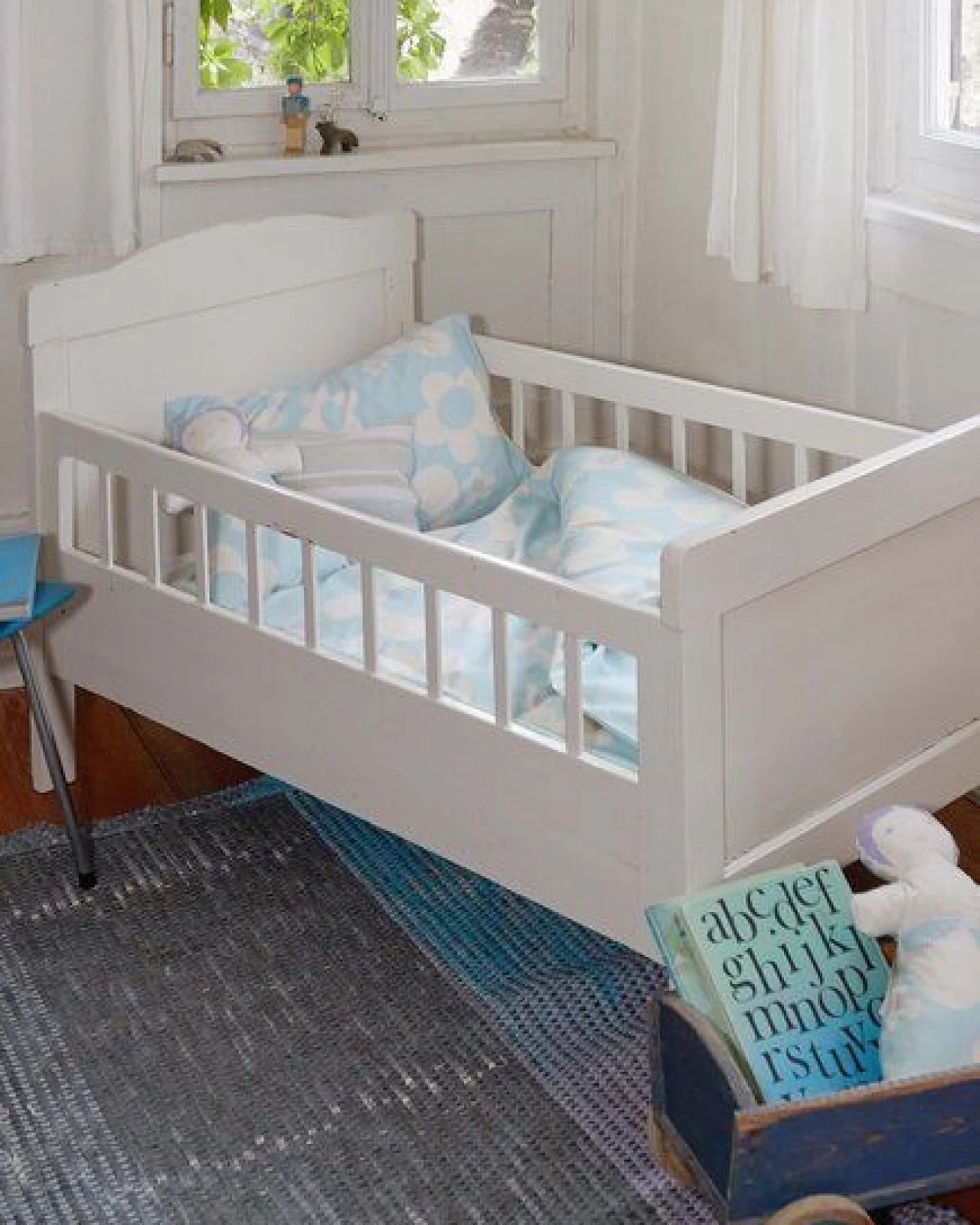 ingegerd Kinderbettwäsche blume blau für Wiege und Kleinkindbett – Ansicht 4