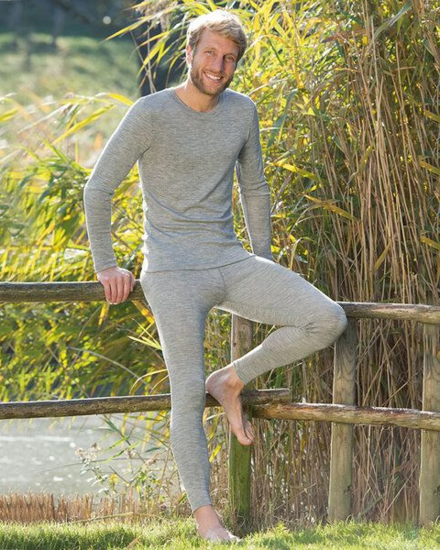 Engel natur Herren Unterhemd Langarm Bio-Schurwolle/Seide – Ansicht 2
