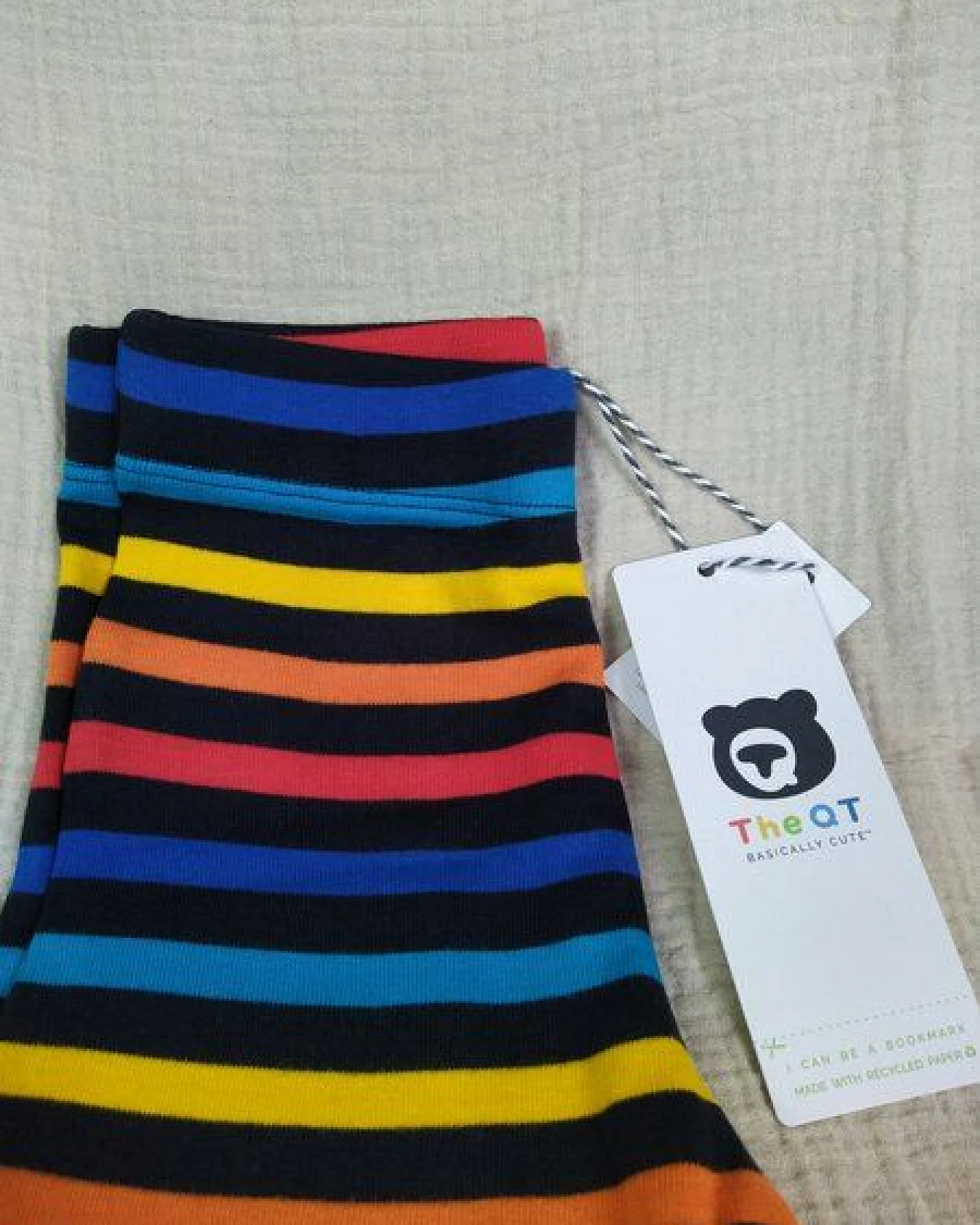 The QT vegane Kinder-Leggings – Bunte Streifen – Ansicht 2