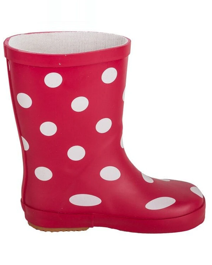 BMS Gummistiefel aus Naturkautschuk, rot mit Punkten
