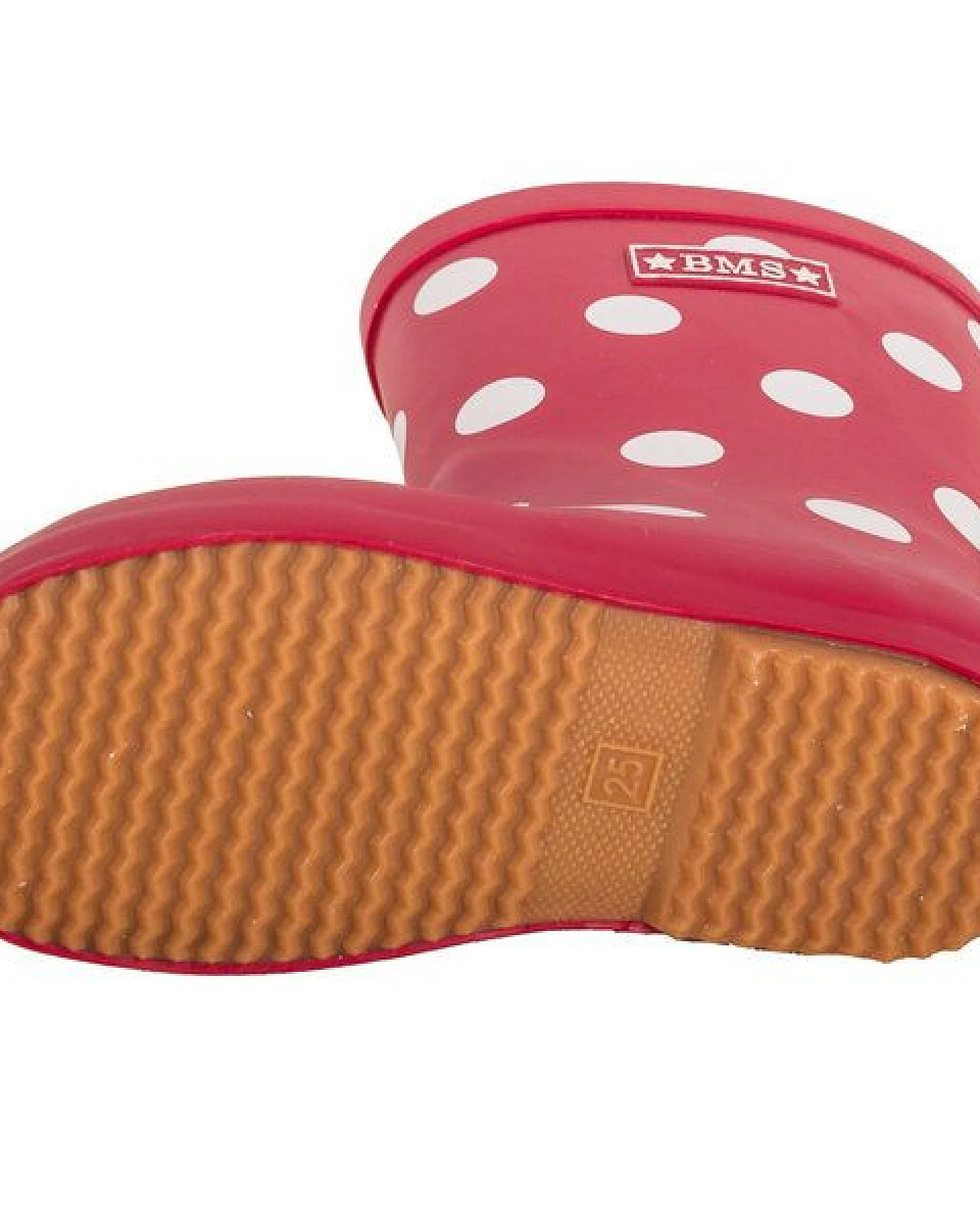 BMS Gummistiefel aus Naturkautschuk, rot mit Punkten – Ansicht 2