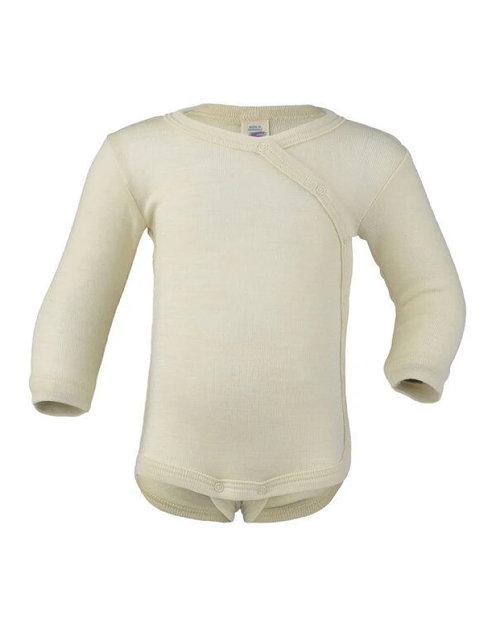 Engel natur Baby Wickelbody Langarm Bio-Schurwolle/Seide