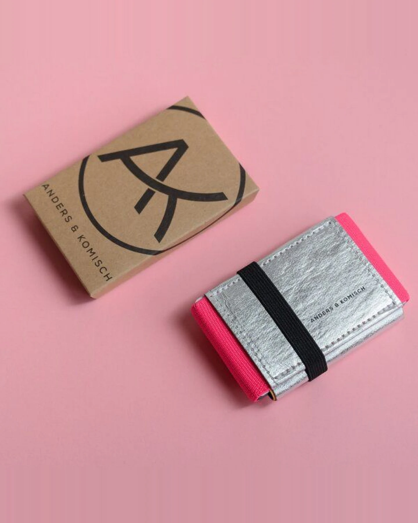 ANDERS & KOMISCH Kleiner Geldbeutel mit RFID- & NFC Schutz Karte – A&K MINI Portemonnaie Silber – Ansicht 3