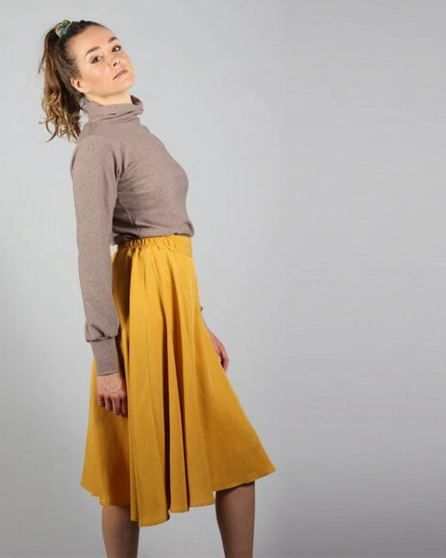 ManduTrap Midi - Tellerrock Thara aus Tencel in senfgelb – Ansicht 4
