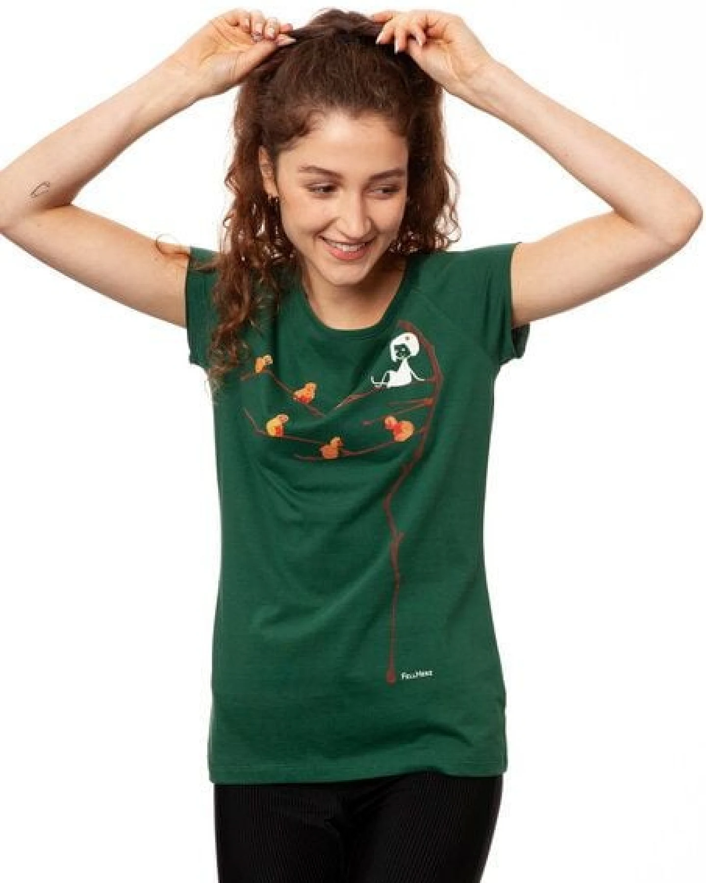 FellHerz Damen T-Shirt Spatzerl Bio Fair – Ansicht 3