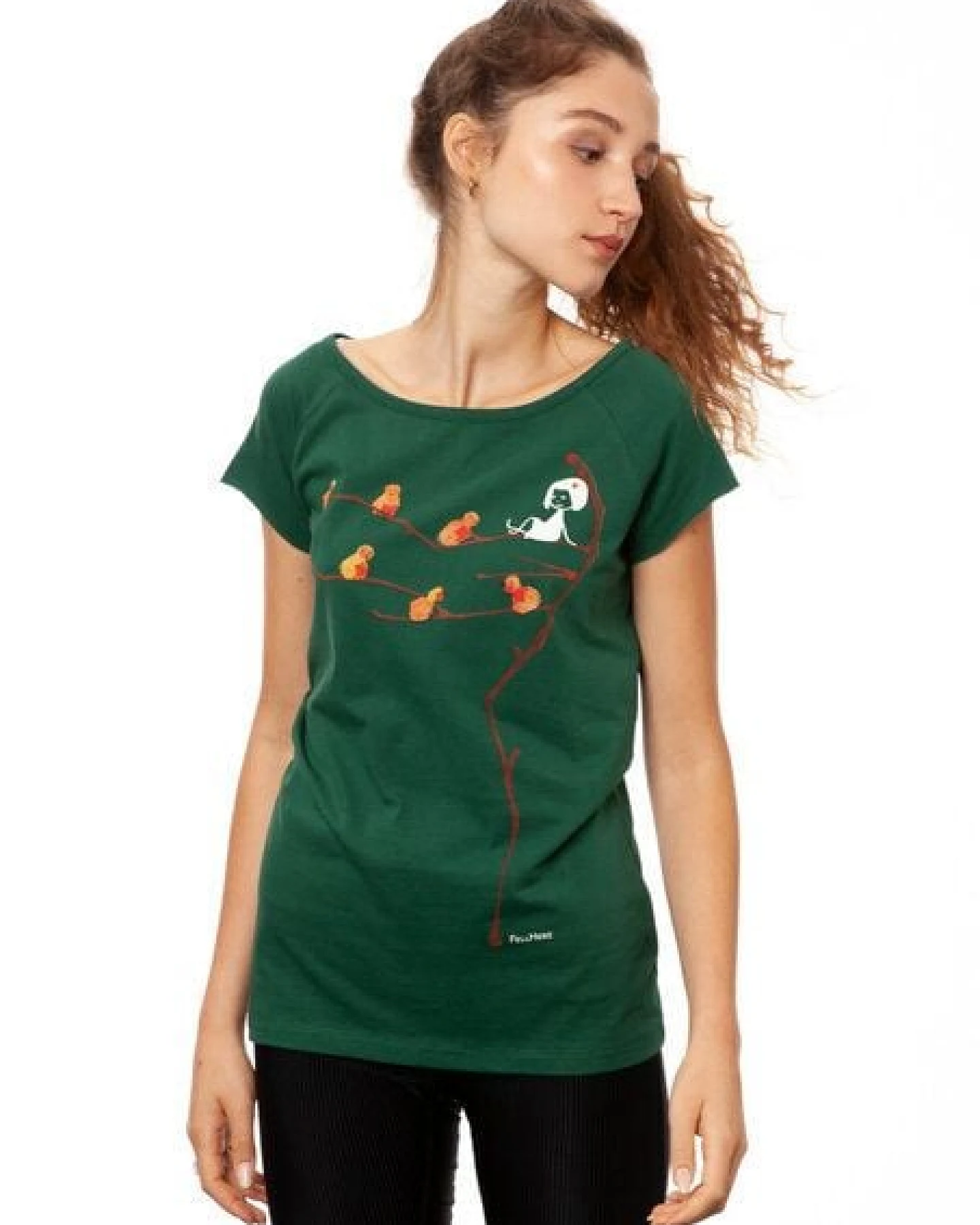 FellHerz Damen T-Shirt Spatzerl Bio Fair – Ansicht 3