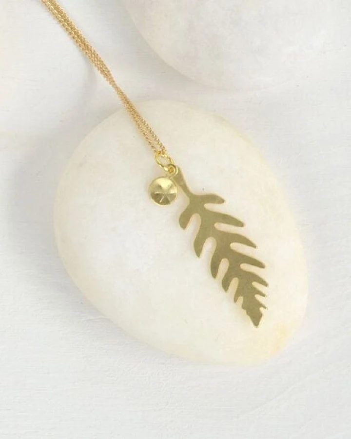 renna deluxe Vergoldete Kette mit Farn