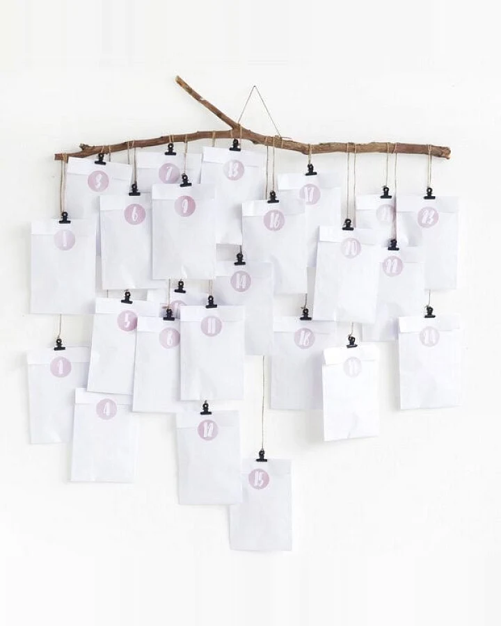 renna deluxe DIY Adventskalender in Rosa zum Befüllen