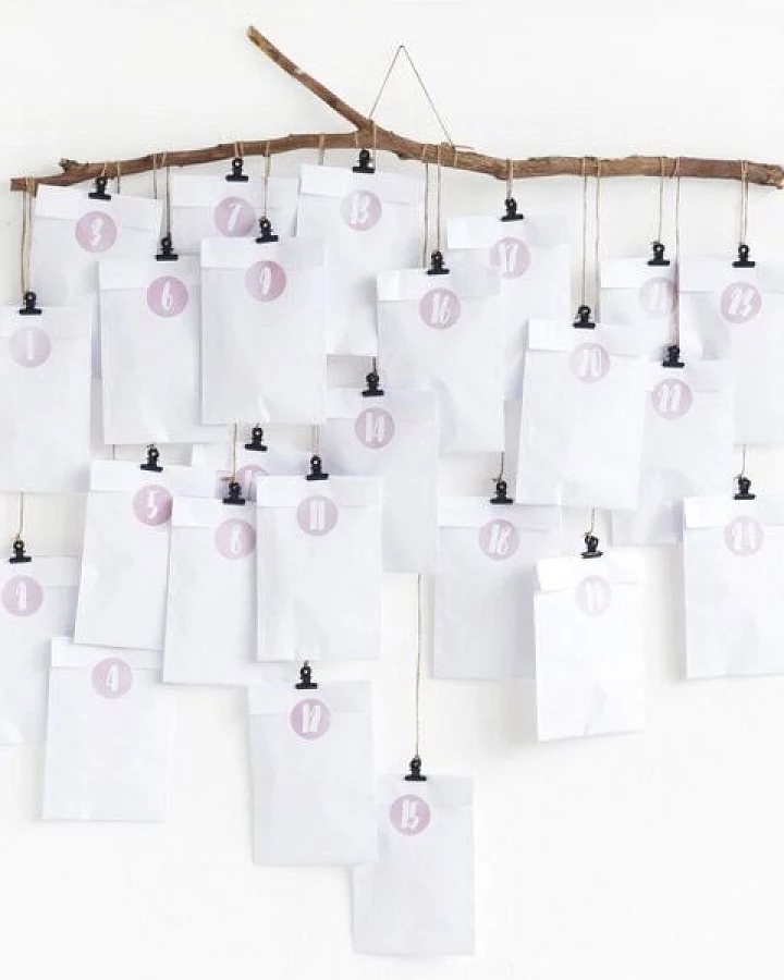 renna deluxe DIY Adventskalender in Rosa zum Befüllen
