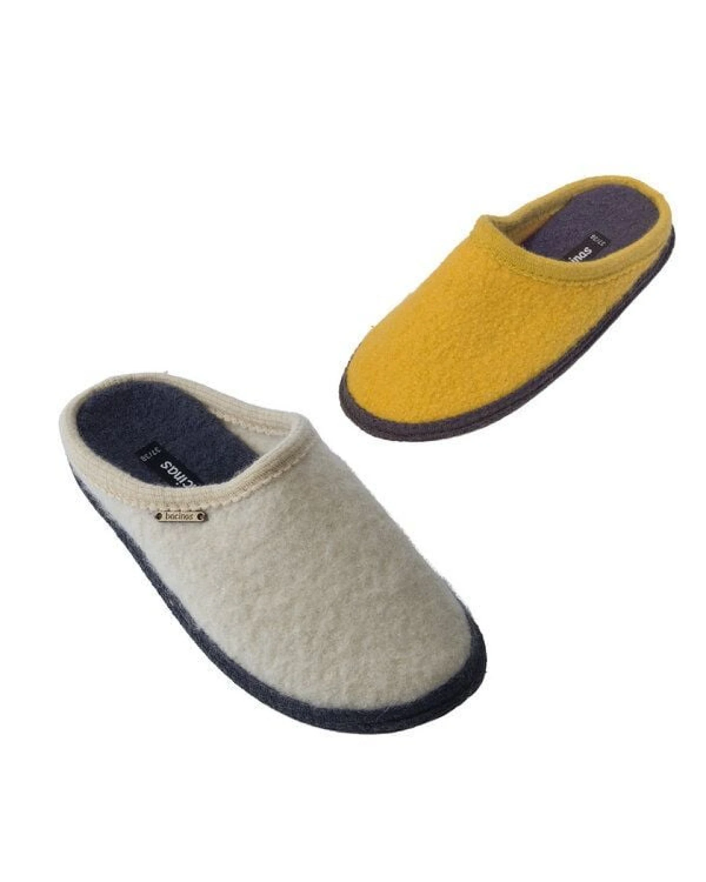 Bacinas Hausschuh Pantoffeln mit schwarzer Sohle aus 100% Wolle – Ansicht 2