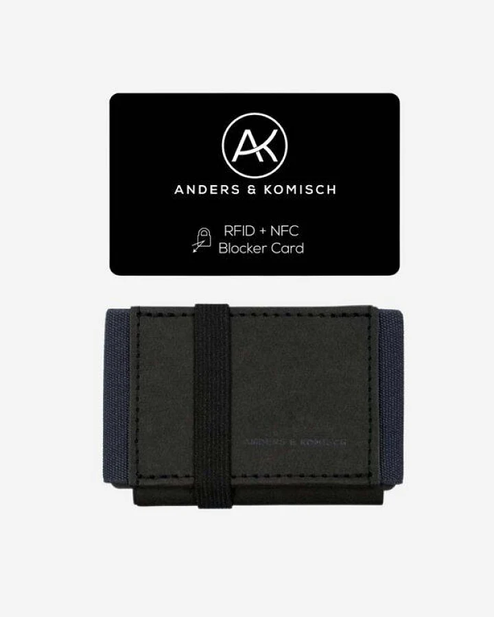 ANDERS & KOMISCH Kleiner Geldbeutel mit RFID & NFC Schutz - A&K MINI CLASSIC Bundle Schwarz