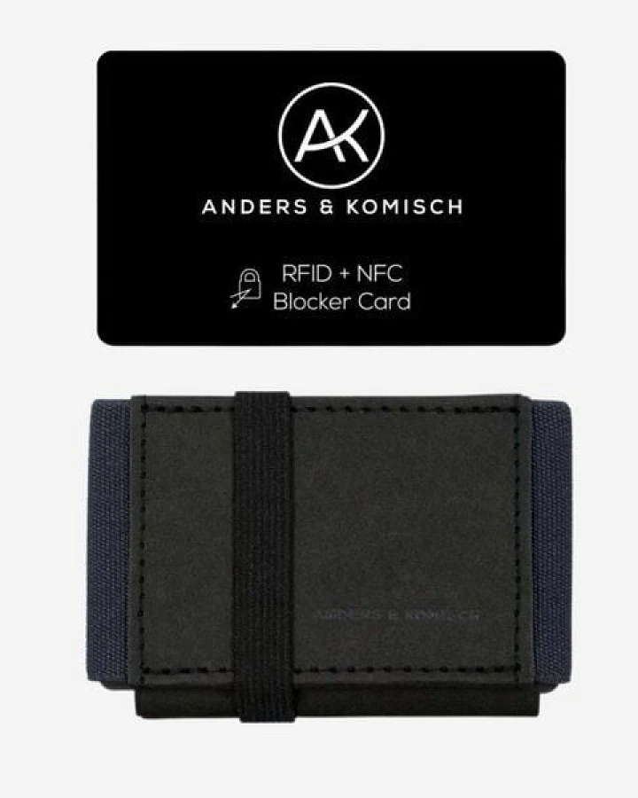 ANDERS & KOMISCH Kleiner Geldbeutel mit RFID & NFC Schutz - A&K MINI CLASSIC Bundle Schwarz