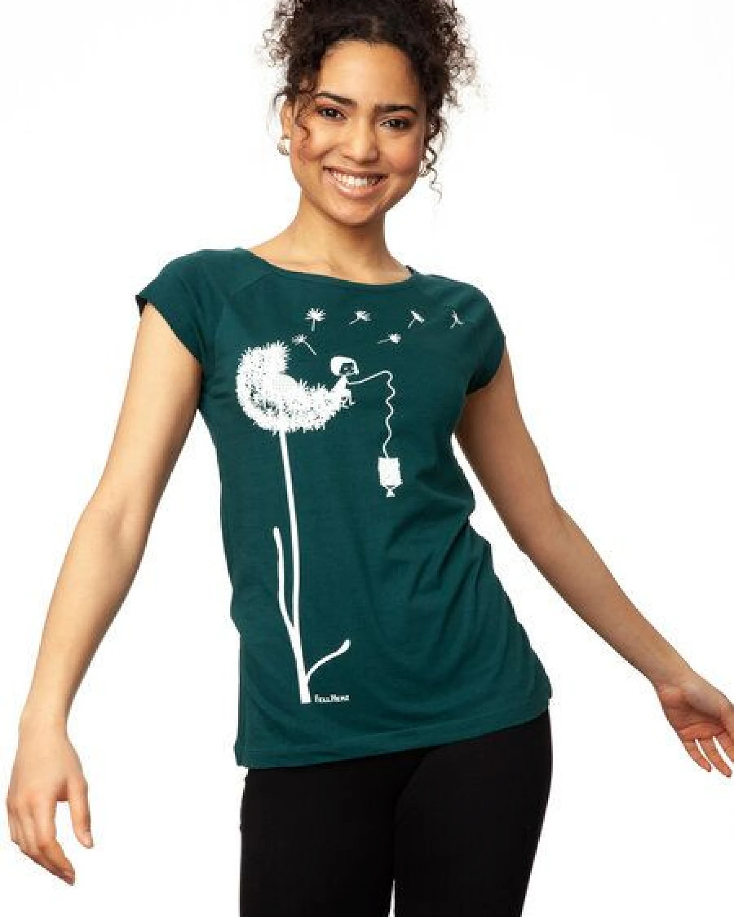 FellHerz Damen T-Shirt Pusteblume Bio Fair – Ansicht 2