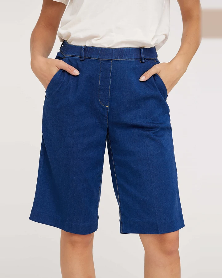 LAURIE Damen vegan Lockere Shorts Phoebe Medium Blue Denim