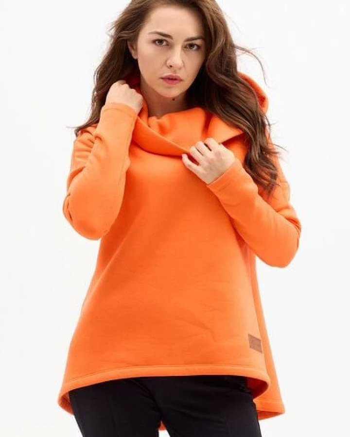 KOKOworld Hoodie Hug Me – Bio-Baumwolle – vielseitiger Pullover mit Kapuze & Rollkragen – warm, bequem & fair in der EU produziert – ideal für Alltag, Reisen & Homewear