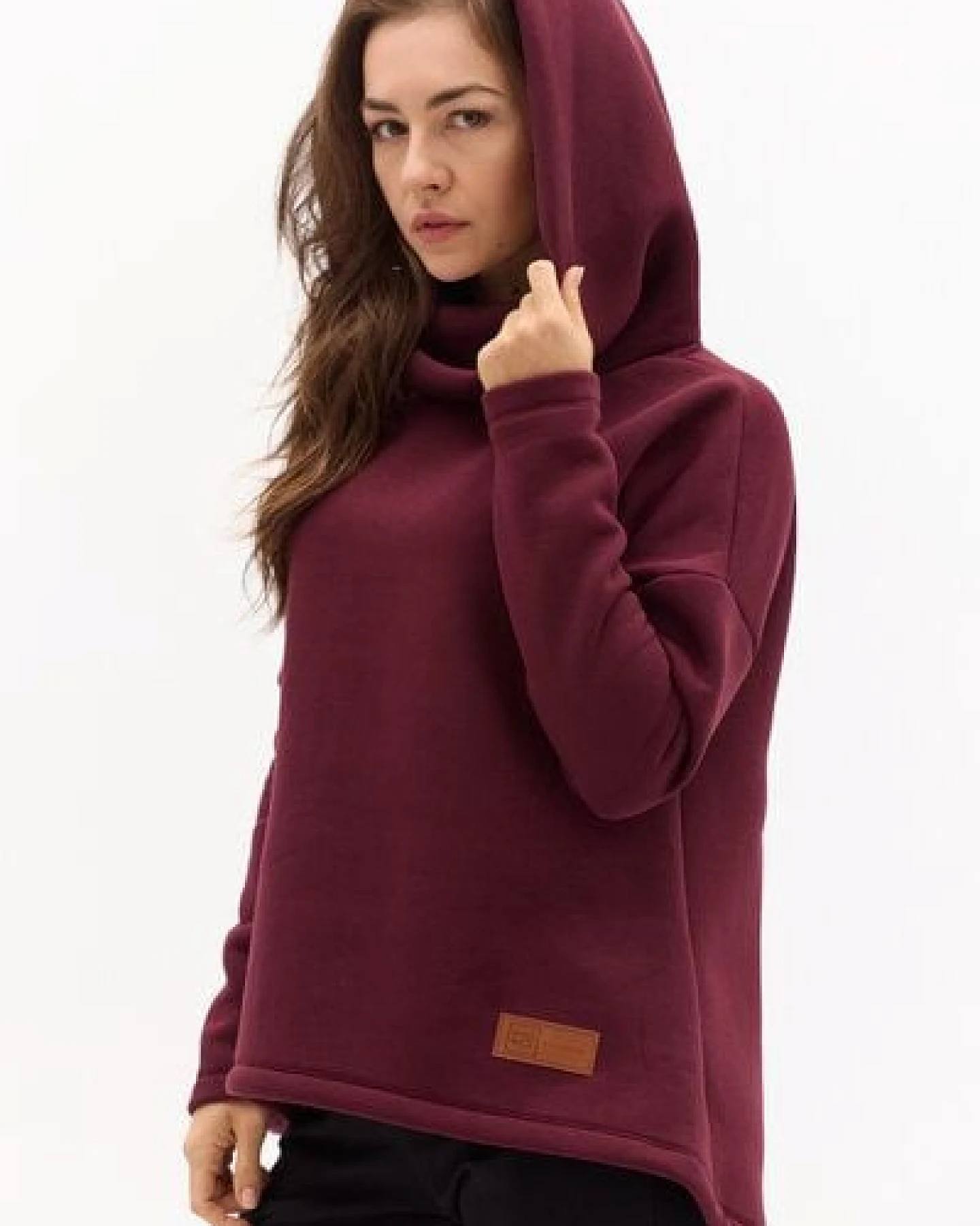KOKOworld Hoodie Hug Me – Bio-Baumwolle – vielseitiger Pullover mit Kapuze & Rollkragen – warm, bequem & fair in der EU produziert – ideal für Alltag, Reisen & Homewear – Ansicht 2