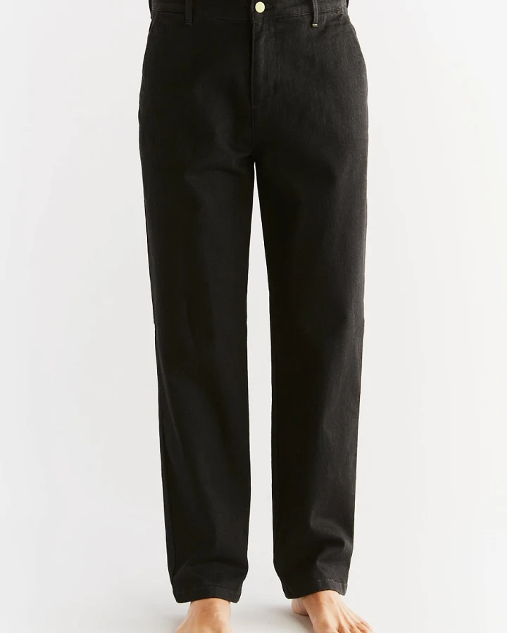 Evermind Herren vegan Hose Chinos Coal Black