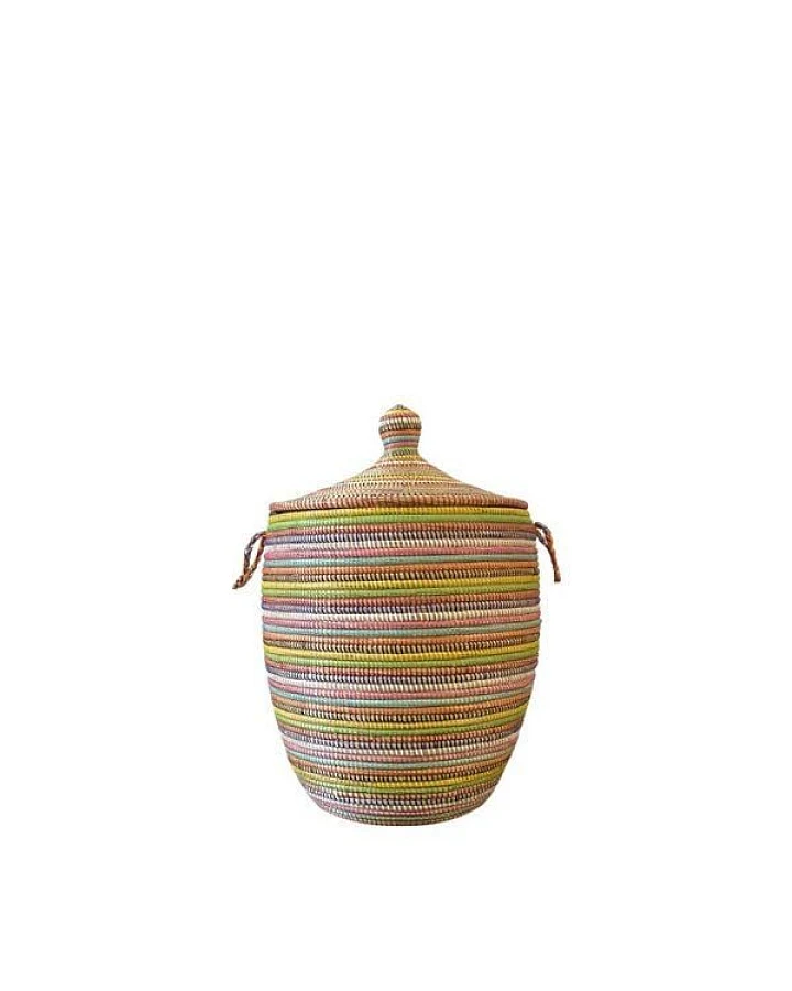 SWANE-Design Afrikanischer Wäschekorb - Stripes Bunt - S/M/L/XL/XXL