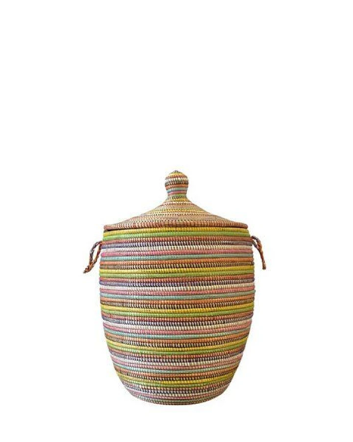 SWANE-Design Afrikanischer Wäschekorb - Stripes Bunt - S/M/L/XL/XXL