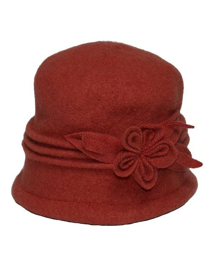 Silkroad - Diggers Garden SILKROAD Retro Mütze Filzhut Damen ROSA - Hut aus 100% Wolle in Terra