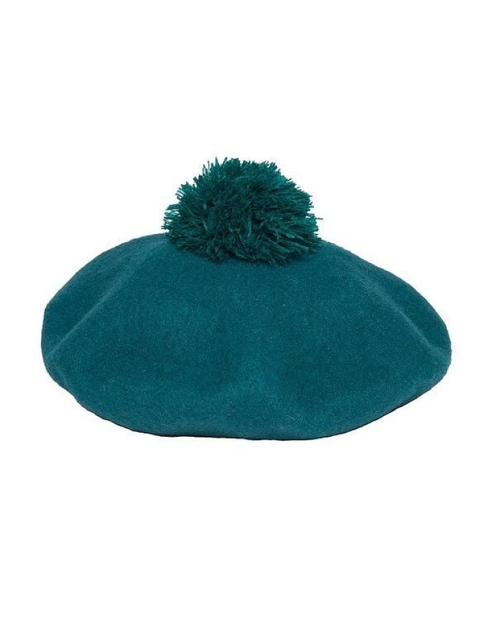 Silkroad - Diggers Garden SILKROAD Baskenmütze ERICA Franzosenmütze mit Bommel aus 100% Wolle