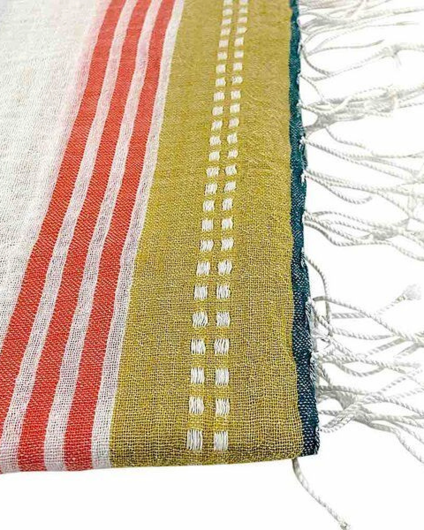 Unisex Baumwollschal - Adi 70x200 - Autumn Weiß - Sabahar Äthiopien – Ansicht 2