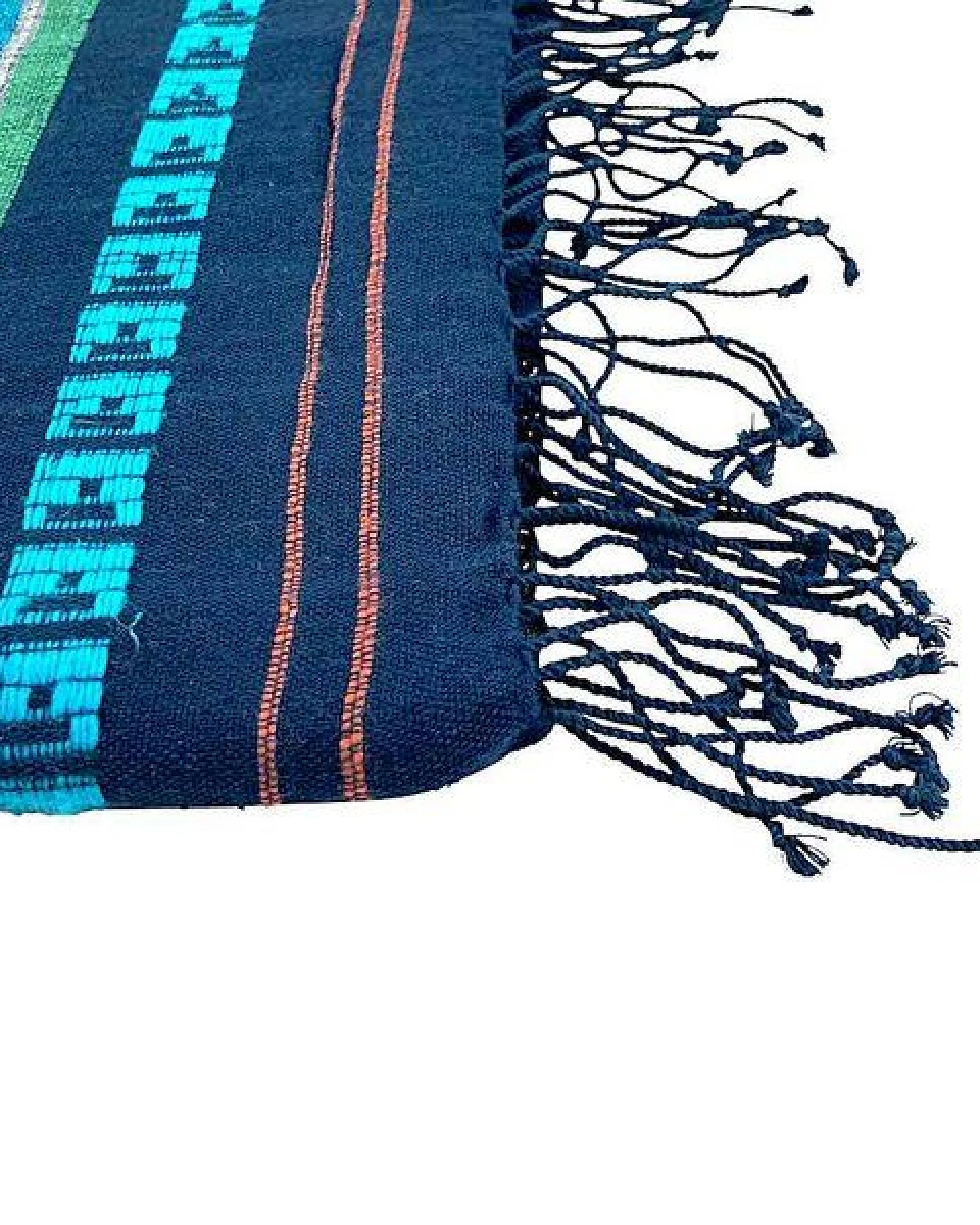 Unisex Baumwollschal - Timket 70x200 - Blau & Schwarz - Sabahar Äthiopien – Ansicht 2