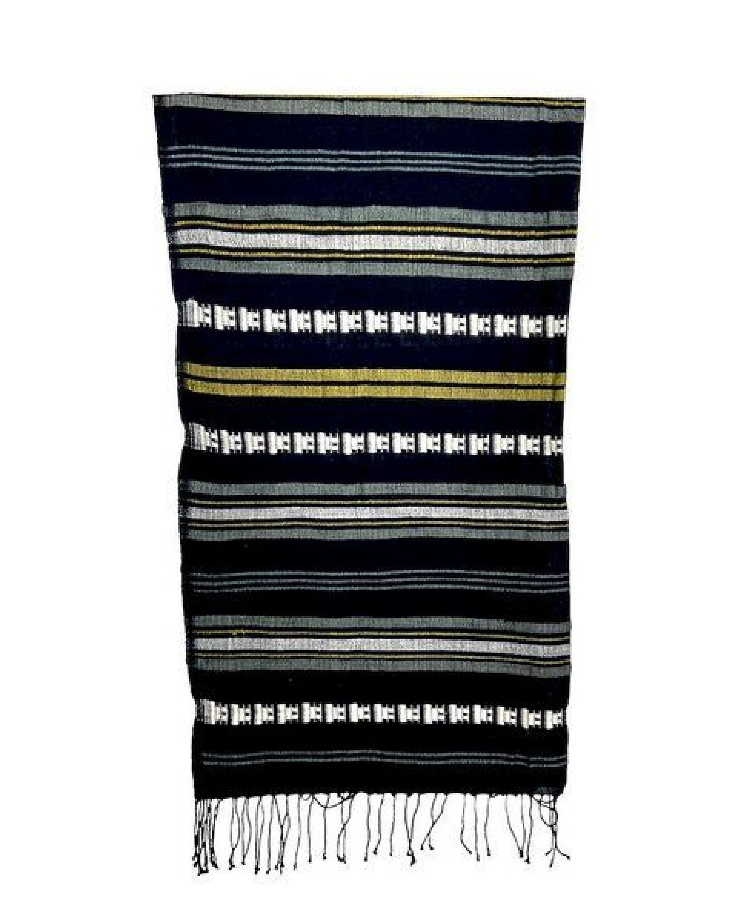 Unisex Baumwollschal - Timket 70x200 - Blau & Schwarz - Sabahar Äthiopien – Ansicht 3