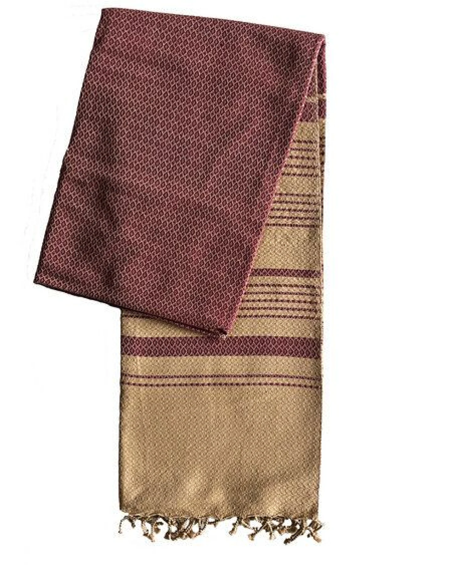 Karawan authentic Fouta Hamamtuch aus reiner Bio-Baumwolle 200 × 100 cm (Stil SAND) – Ansicht 3