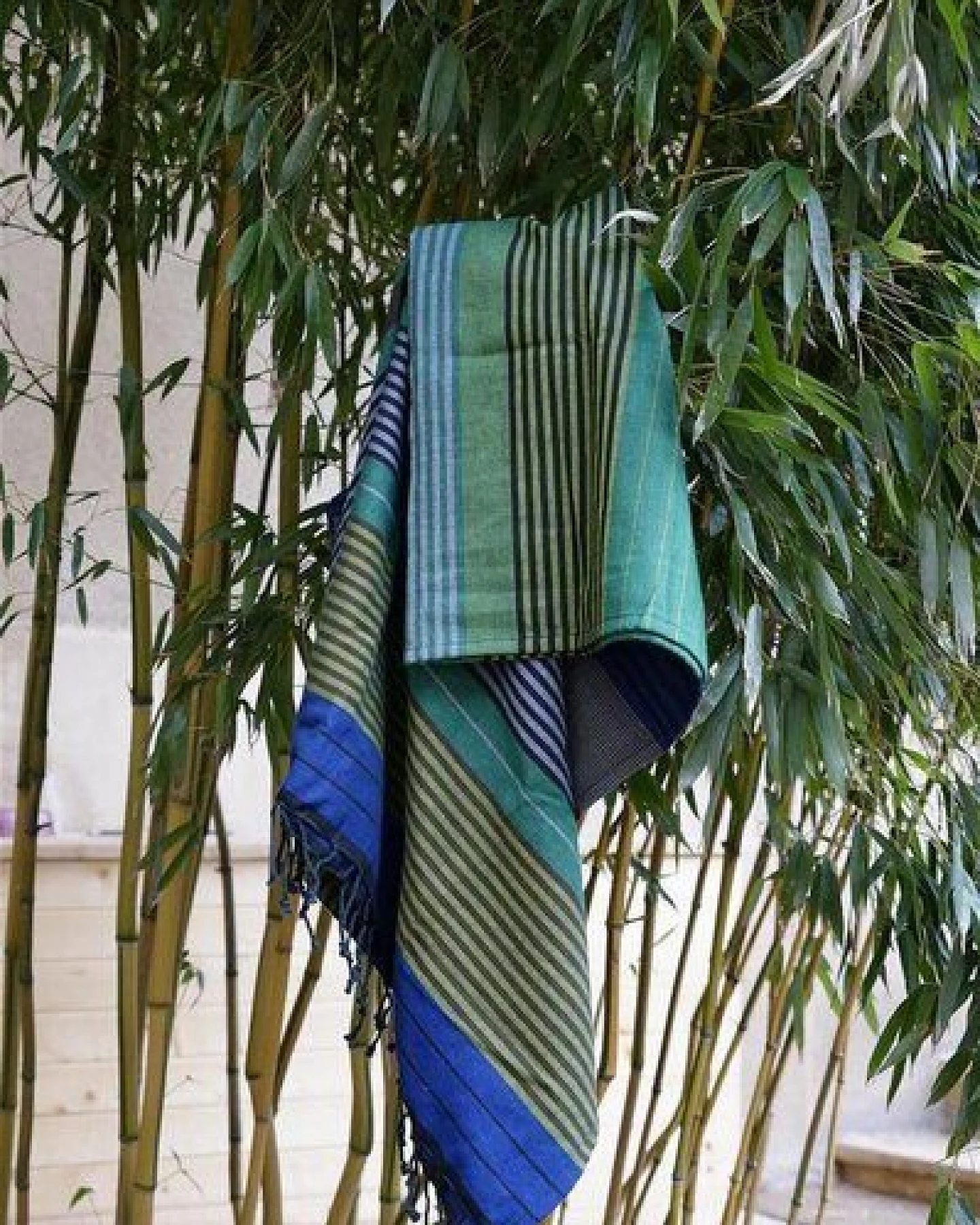Karawan authentic Fouta Hamamtuch aus reiner Bio-Baumwolle 200 × 100 cm (Stil EBENE) – Ansicht 4