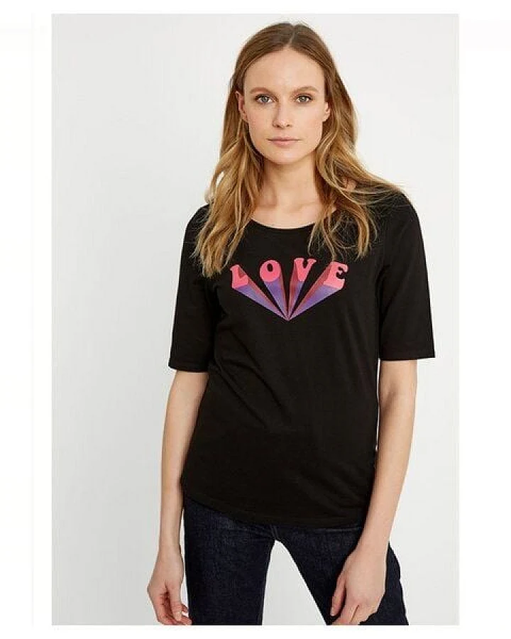 People Tree Love Print Tee - T-Shirt mit coolem 80er Print