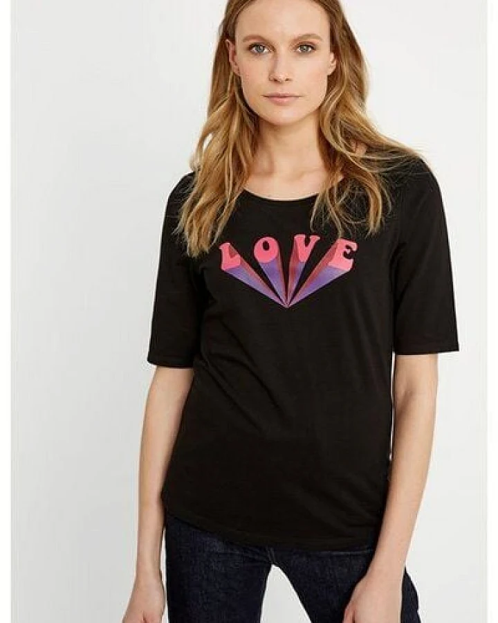 People Tree Love Print Tee - T-Shirt mit coolem 80er Print