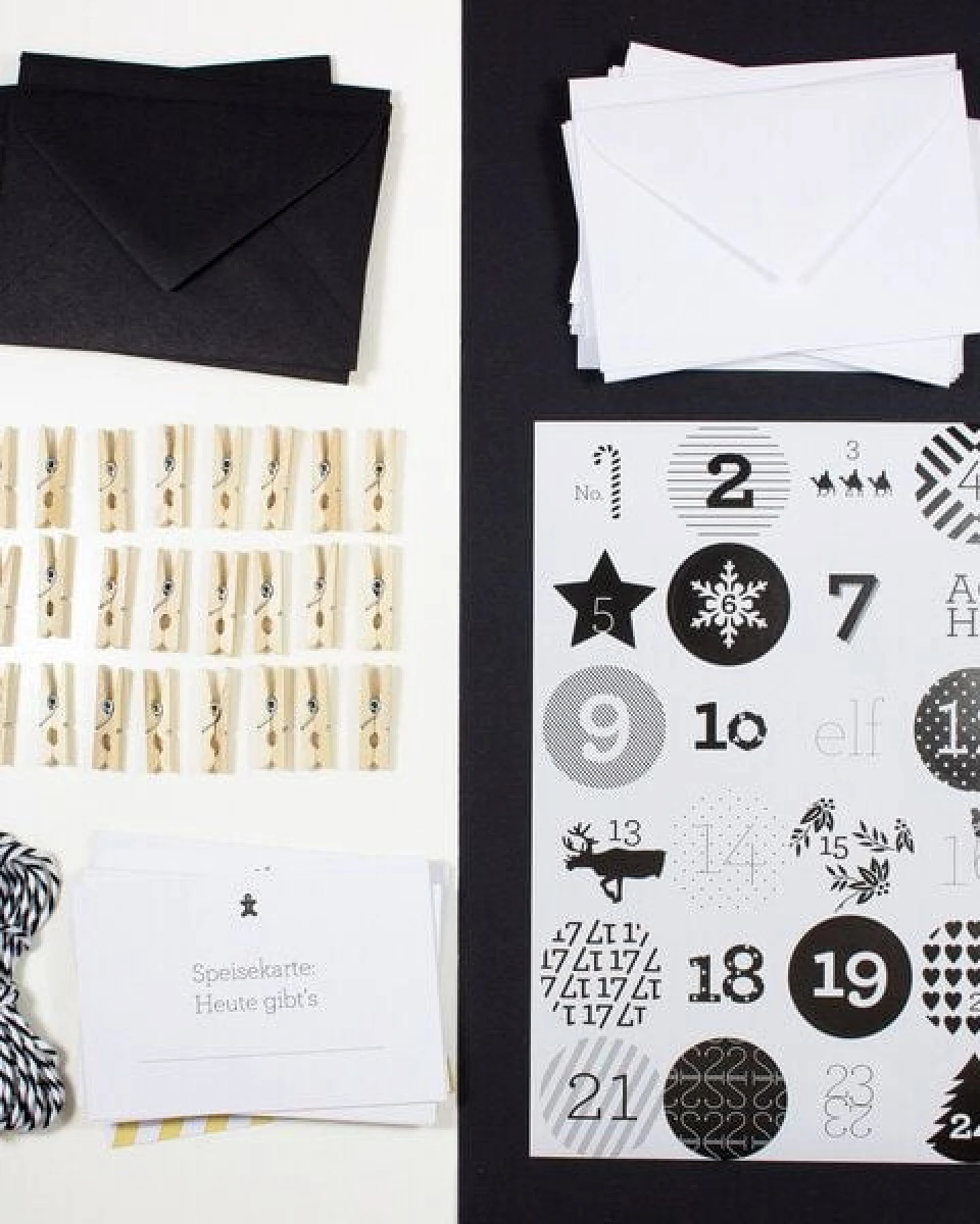 Bow & Hummingbird Adventskalender Schwarz/Weiß – Ansicht 4