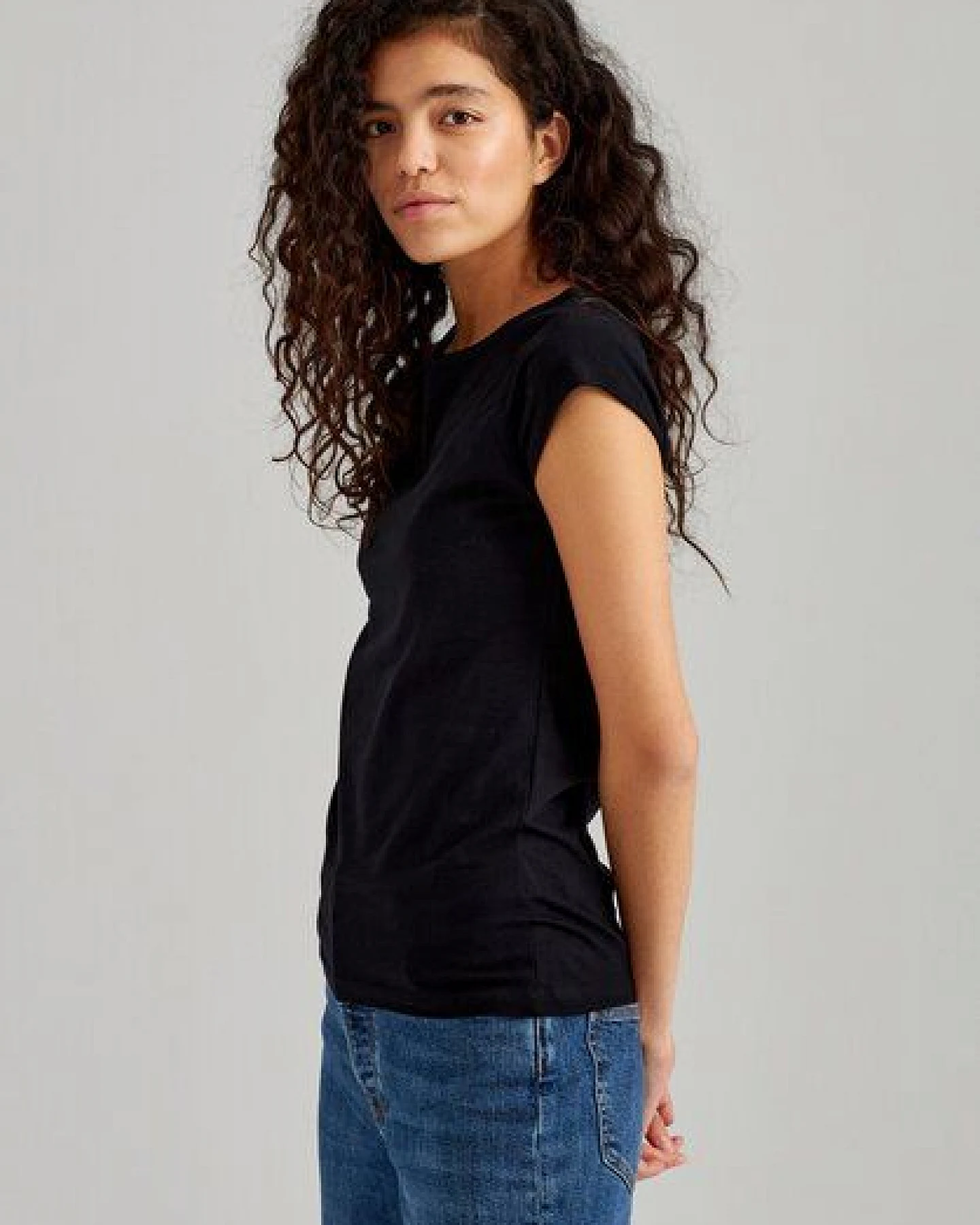 ThokkThokk Damen Cap Sleeve T-Shirt TT01 unifarben aus Bio-Baumwolle – Ansicht 3